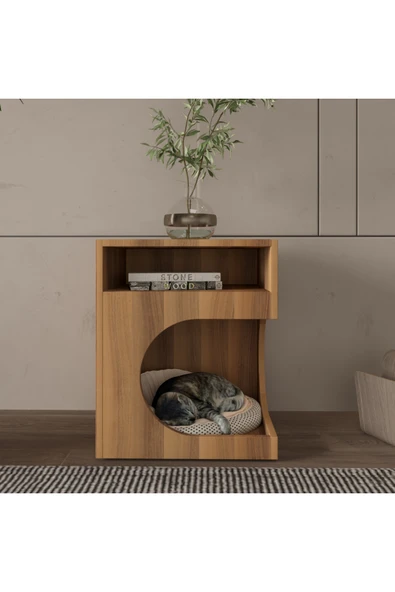 klubeconcept MiniHide Modern Evcil Yuva Raf % 100 MDF CEVİZ - Resim 3