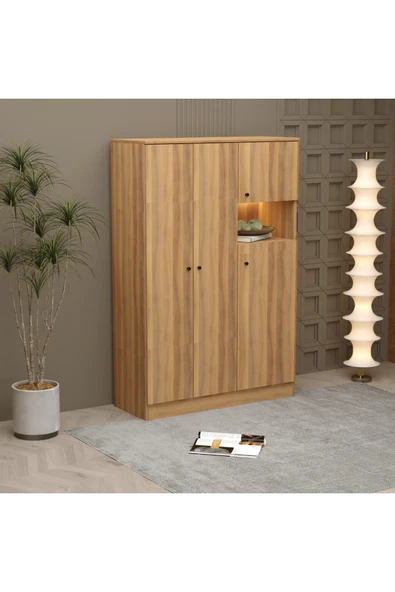 klubeconcept Modern LED Gardırop Şık Aydınlatmalı Elbise Dolabı %100 MDF ürün görseli 1