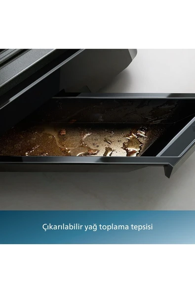 Philips 5000 Serisi Izgara ve Tost Makinesi - Ayarlanabilir Sıcaklık, Geniş ızgara yüzeyi ürün görseli 1