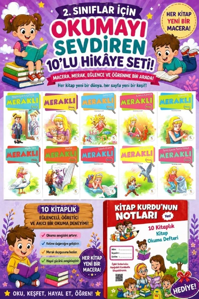 2 .Sınıf Öğrencileri İçin Zevkle Okuyacağı 10 lu Hikaye Seti - 6 (Kitap Okuma Not Defteri Hediyeli) ürün görseli 1