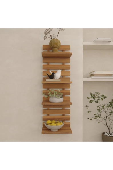 klubeconcept Dekoratif MDF Duvar Çiçekliği Modern Çıtalı Tasarım Saksı ve Aksesuar Rafı 90x30 ürün görseli 1