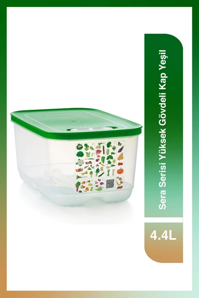 Tupperware Sera Serisi Yüksek Gövdeli Meyve ve Sebze Saklama Kabı Yeşil 4.4 lt ürün görseli 1