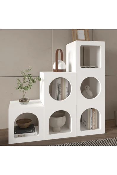 klubeconcept Hollow Six Dekoratif Raf Ünitesi Yan Sehpa Saksılık ürün görseli 1
