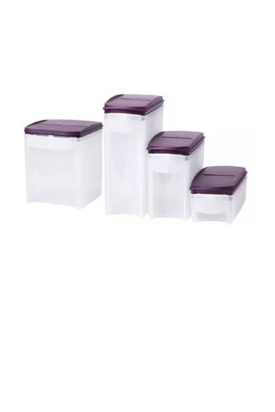 Tupperware Oval Dizayn 4'lü Set Mürdüm ürün görseli 1
