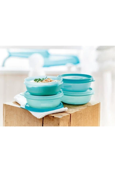 Tupperware Mavi Şeker Kaplar 4'lü Set 300 ml Buzdolabı Saklama Kabı ürün görseli 1