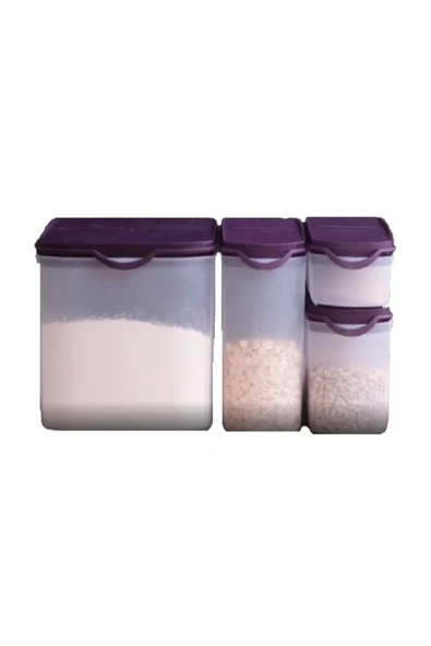 Tupperware Oval Dizayn 4'lü Set Mürdüm - Resim 2