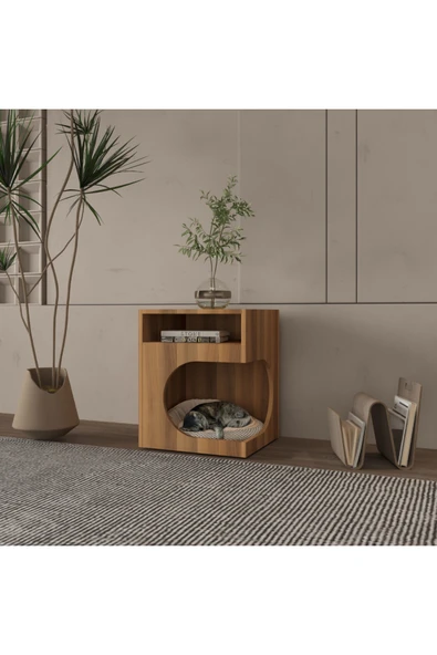 klubeconcept MiniHide Modern Evcil Yuva Raf % 100 MDF CEVİZ - Resim 4