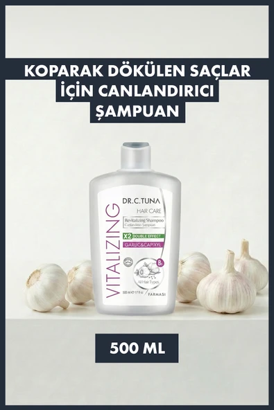 Farmasi Dr. C. Tuna Vitalizing Sarımsak & Capixyl Koparak Dökülen Saçlar Için Canlandırıcı Şampuan 500 ml ürün görseli 1
