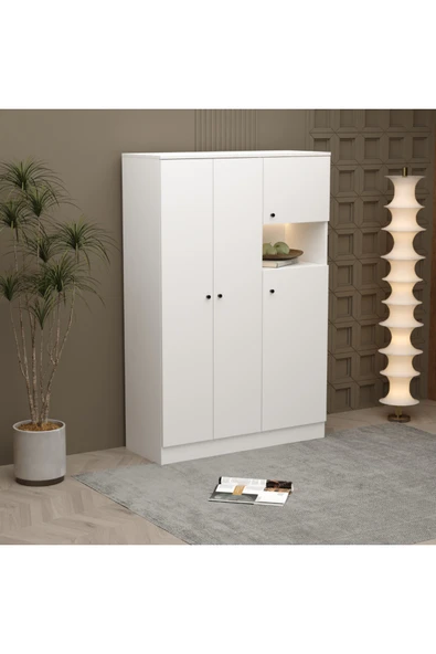 klubeconcept Modern LED Gardırop Şık Aydınlatmalı Elbise Dolabı %100 MDF ürün görseli 1