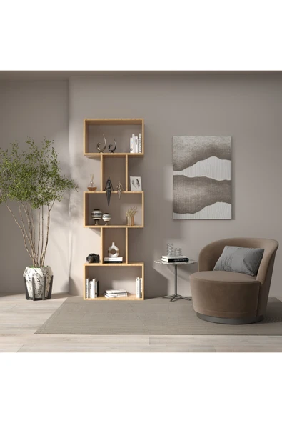 klubeconcept Modern Meşe Kitaplık Estetik 100% MDF ürün görseli 1