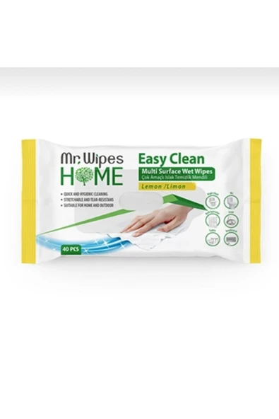 Farmasi MR. WIPES EASY CLEAN TEMİZLEME MENDİLİ LİMON KOKULU 40 adet ürün görseli 1