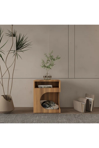 klubeconcept MiniHide Modern Evcil Yuva Raf % 100 MDF CEVİZ - Resim 2