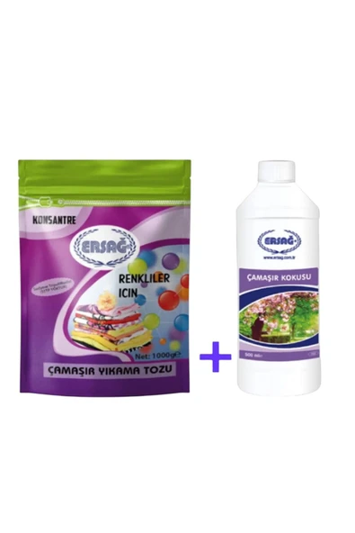 Ersağ Çamaşır Kokusu 500 Ml + Renkliler İçin Çamaşır Yıkama Tozu 1000gr ürün görseli 1