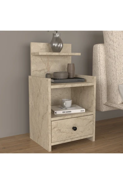 klubeconcept Modern Raflı Çekmeceli Komodin %100 MDF ürün görseli 1