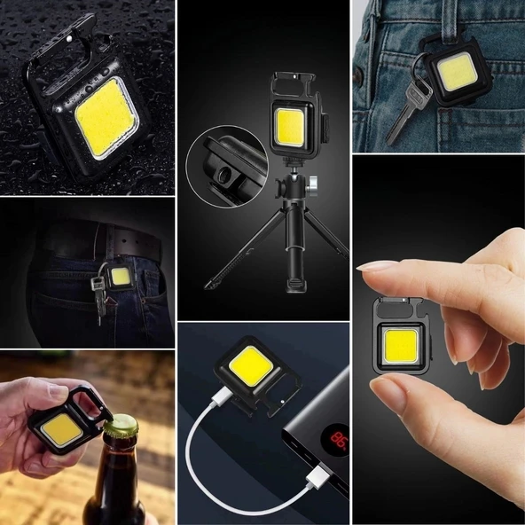 Anahtarlıklı, Açacaklı,Güçlü Mıknatıslı 3 Farklı Led Modlu Mini Boy Asılabilen Led Kamp Aydınlatması,El Feneri - Resim 2
