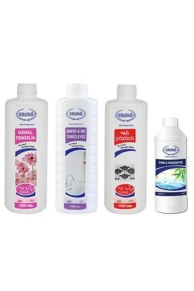 Ersağ Genel Temizlik + Banyo & Wc Temizleyici + Yağ Çöz + Damla Konsantre ürün görseli 1