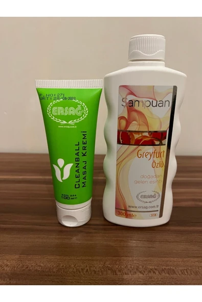 Ersağ Cleanball Masaj Kremi 100 ml + Greyfurt Özlü Şampuan 300 ml ürün görseli 1
