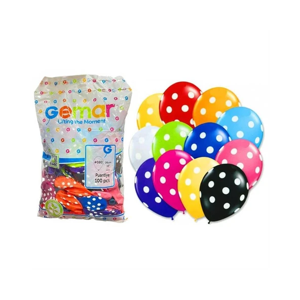 Erbay GS90 Puantiyeli Balon 100lü 26cm 947533 ürün görseli 1
