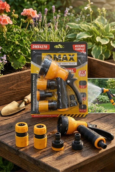 Dmax 4m Debi 8 Fonksiyonlu 5 Parça Sulama Tabanca Seti ürün görseli 1