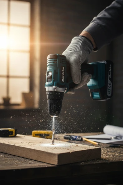 Max Extra Mxp1960d Profesyonel Çift Akülü Darbeli Matkap ürün görseli 1