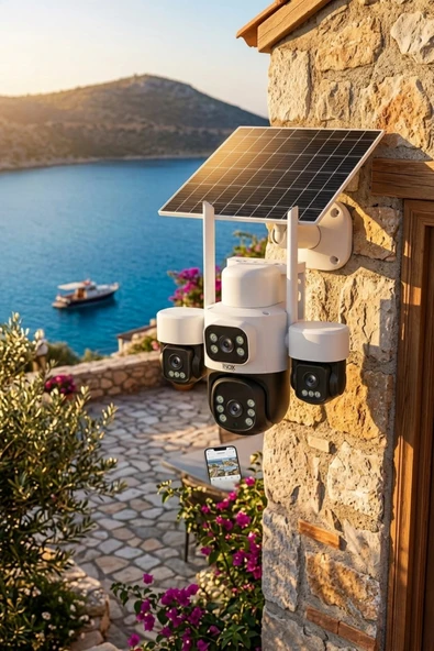 Inox-X14 4 Lens E-Sim/Wifi Solar Güvenlik Kamerası ürün görseli 1
