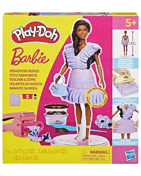Play Doh Barbie Fashionista Fırfırlı Moda Tasarım Oyun Hamuru Seti G1359 ürün görseli 1