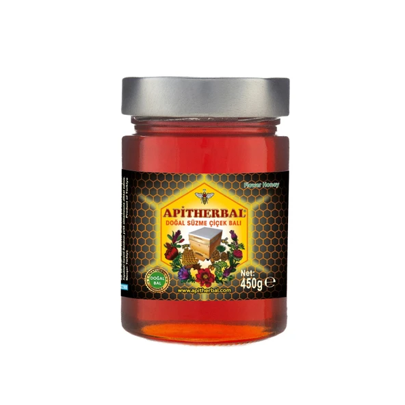 Apitherbal Doğal Süzme Çiçek Balı 450 g ürün görseli 1
