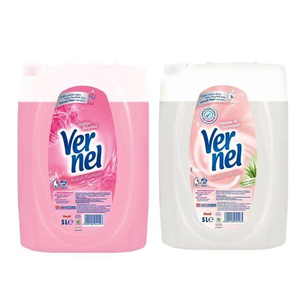 Vernel Çamaşır Yumuşatıcı 5 Lt Gülün Büyüsü ve Hassas 2 li ürün görseli 1