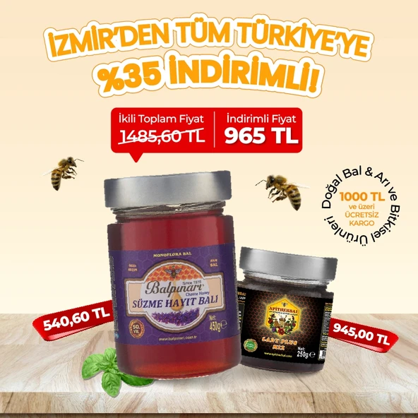 Balpınarı Süzme Hayıt Balı 450 g & Apitherbal Lady Plus Mix 250 g ürün görseli 1