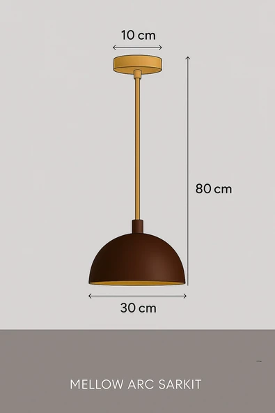 Mellow Arc Sarkıt Lamba-Avize - Modern Endüstriyel Mufak Hol Cafe Salon Avize - Resim 4