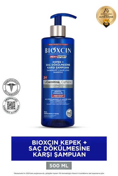 Bioxcin Men Sport Kepek ve Saç Dökülmesine Karşı Şampuan 500 ml ürün görseli 1