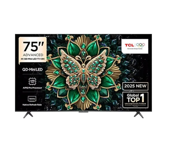 TCL 75C6K Premium 4K Ultra HD 75" 190 Ekran Uydu Alıcılı Google Smart Mini LED TV ürün görseli 1