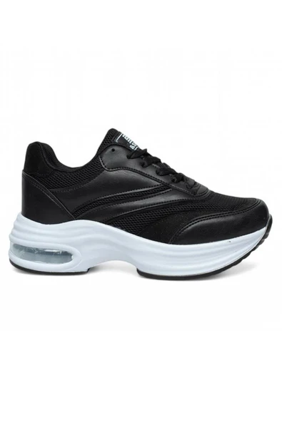 Bluefeet Drk Siyah Fileli Kadın Sneaker Spor Ayakkabı ürün görseli 1