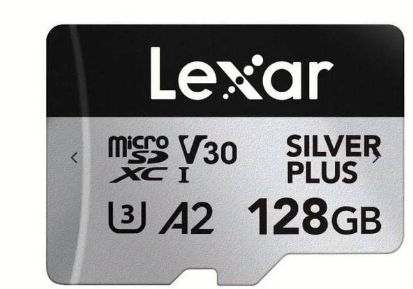 Lexar 128GB Silver Plus 205mb 4K V30 UHSI Micro SD Hafıza Kartı ürün görseli 1