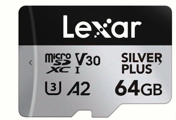 Lexar 64GB Silver Plus 205mb 4K V30 UHSI Micro SD Hafıza Kartı ürün görseli 1