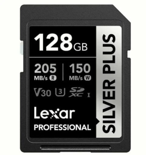 Lexar Professional 128GB 205 MB/s Silver Plus SD Hafıza Kartı ürün görseli 1