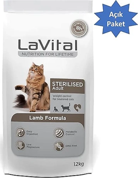 LaVital Kuzu Etli 6 kg Kısırlaştırılmış Yetişkin Kedi Maması - Açık Paket ürün görseli 1