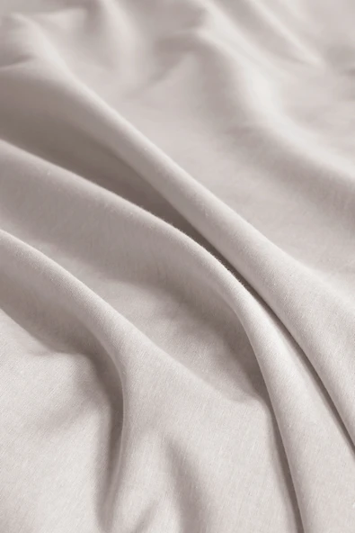 Karden Flower Solid Pamuklu Çift Kişilik Nevresim Seti - Bej - Resim 3