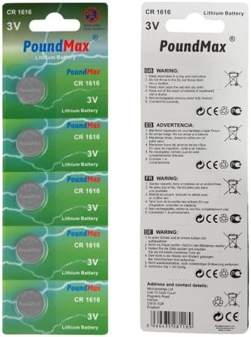 10 x PoundMax 1616 CR1616 DL1616 3V Lityum Madeni Para Pilleri ürün görseli 1