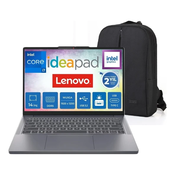 Ideapad Slim 3 14IRH10 Intel I7 13620H 16GB Ddr5 1tb SSD Intel® UHD 14" Wuxga IPS 300NITS Windows 11 Home Taşınabilir Bilgisayar 83K0002ATR + Snertech Çanta ürün görseli 1