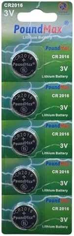PoundMax Lityum CR2016 düğme hücreli pil, 3 V | 1 x Blister 5 Adet ürün görseli 1