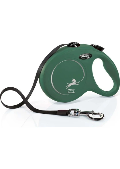 Flexi New Classic Otomatik Yeşil Şerit Köpek Gezdirme Tasması Small 5 Metre ürün görseli 1