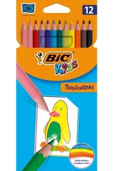 Bic Tropicolors Kuru Boya Kalemi 12 Renk 83256611 ürün görseli 1
