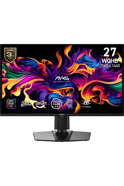 MSI 26.5" MAG 274QP QD-OLED X24 2560x1440 FLAT QD-OLED 240HZ 0.03MS FREESYNC PREMIUM PIVOT GAMING ürün görseli 1