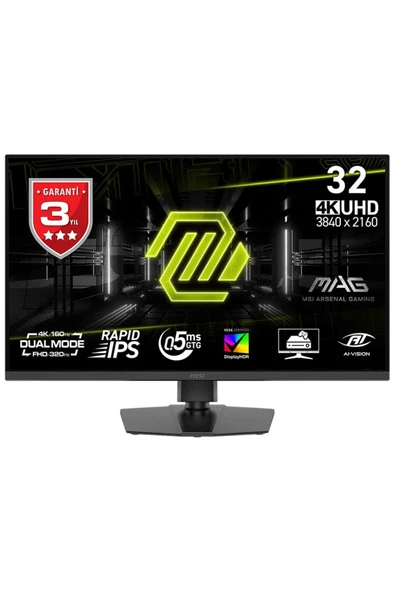 MSI 31.5" MAG 322URDF E16 3840x2160 UHD FLAT RAPID IPS 160HZ 0.5MS (Min) FREESYNC PREMIUM GAMING MON ürün görseli 1
