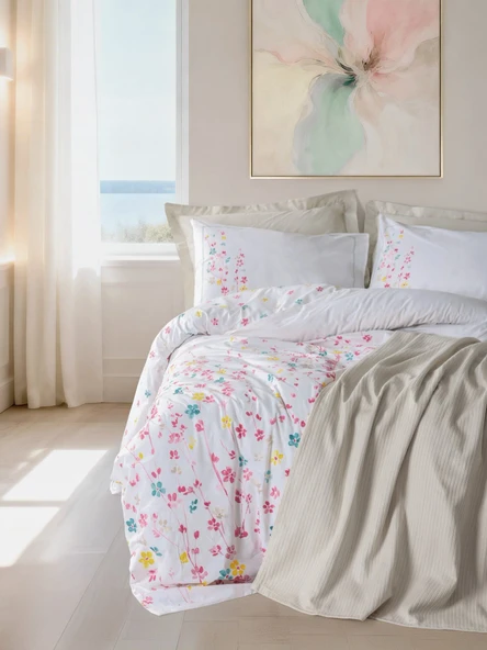 Cotton Box Vivid Çift Kişilik Pikeli Nevresim Takımı Flare Bej ürün görseli 1