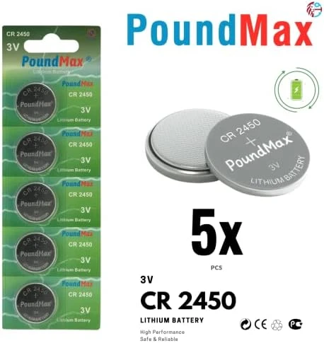 5 Adet 2450 CR2450 DL2450 DL2450 ECR2450 KCR2450 3V PoundMax Lityum Düğme Piller, Düğme Pil, Çocuklara Dayanıklı Ambalaj, Akıllı Ev Cihazları, Küçük Elektronik Ev Aletleri, Araba Anahtarları ve Diğer ürün görseli 1