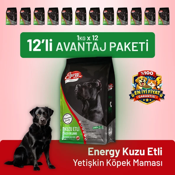 Kuzu Etli Yetişkin Köpek Maması - 12 Adet ürün görseli 1