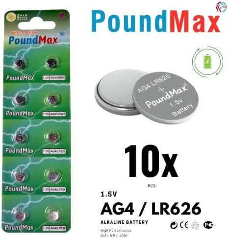 10 Adet AG4 376 377 SR626 SR626SW LR66 1.5v PoundMax Düğme pil, Alkalin saat pili, çocuklara dayanıklı ambalaj, küçük elektronik cihazlar için,ölçüm cihazları ve hesap makineleri ürün görseli 1