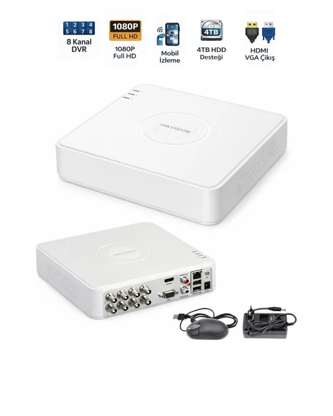 Hikvision DS-7108HGHI-M1 8 Kanal DVR H.265 Pro+ Güvenlik Kayıt Cihazı ürün görseli 1